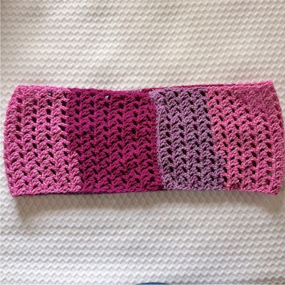 Pink and Purple Crochet Infinity Scarf - Picture 4 of 5
